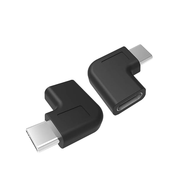 rgzhihuifz Type-C Right Angle Adapter,Type-C Male to Type-C Female Adapter? 2-Pack?90 Degree Type C Adapter,Right & Left Angled 90 Degree Type-C Extension Adapter for Laptop & Tablet & Mobile Phone - Image 4