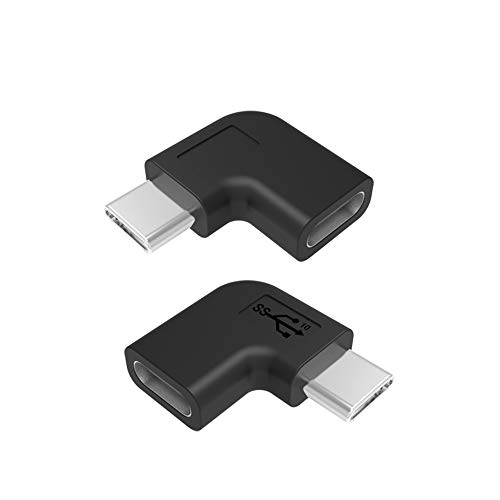 rgzhihuifz Type-C Right Angle Adapter,Type-C Male to Type-C Female Adapter? 2-Pack?90 Degree Type C Adapter,Right & Left Angled 90 Degree Type-C Extension Adapter for Laptop & Tablet & Mobile Phone - Image 2