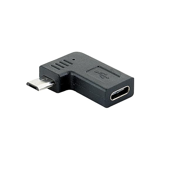 rgzhihuifz USB-C Type-C Female to Micro USB 2.0 5Pin Male Data Adapter 90 Degree Left & Right Angled Type,3 Pack - Image 5
