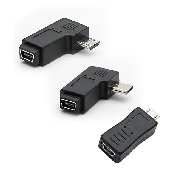 RGZHIUHFZ USB Micro to Mini Adapter 3-Pack - Black | Fast Charging & Data Transfer