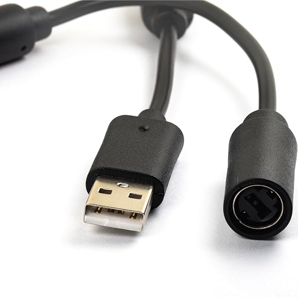 risingsaplings 2pcs USB Breakaway Cord for Xbox 360 and Slim Wired Controller, Dongle Adapter Extension Cable Replacement (2pcs (Black)) - Image 4
