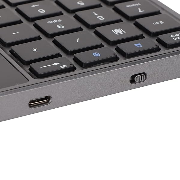 Sanpyl Numeric Keypad 22 Keys 2 in 1 Bluetooth 4.2 Touchpad Type C Charging Financial Accounting Keyboard for Laptop PC Desktop Iron Gray - Image 7