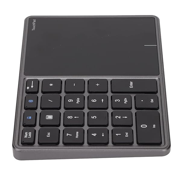 Sanpyl Numeric Keypad 22 Keys 2 in 1 Bluetooth 4.2 Touchpad Type C Charging Financial Accounting Keyboard for Laptop PC Desktop Iron Gray - Image 9