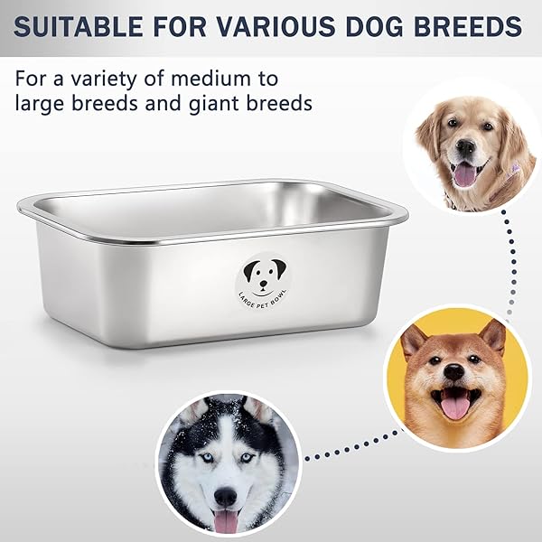 High Capacity Stainless Steel Dog Bowls for Large and X-Large Dogs 1.25 Gallons Durable Metal Food and Water Bowls - Image 10