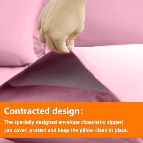 TAIMIT Pink Full Size Comforter Set 7 Pieces All Season Soft Quilted Reversible Bedding Bed in a Bag with Sheets and Pillow Shams - Image 6