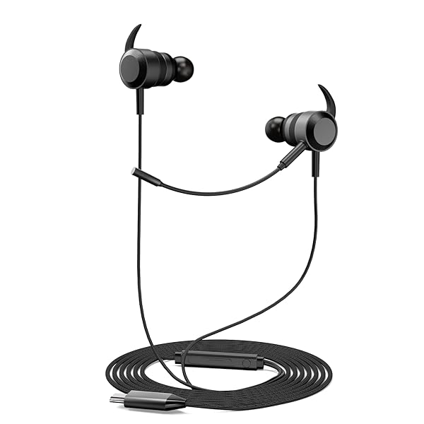 targeal USB C Wired Ear Buds - High Fidelity Stereo Studio in-Ear Headphones with Mic - Noise Cancelling Microphone - Integrated Mute and Volume