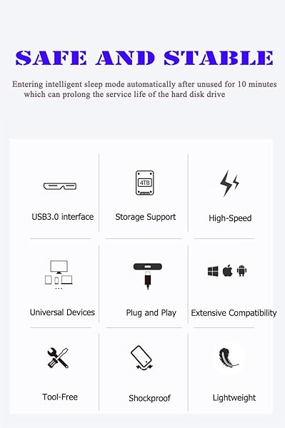 Tianken 750GB Ultra Slim Portable External Hard Drive USB 3.0 for PC Mac Laptop PS4 Xbox One Storage Solution - Image 9