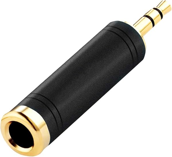 "Tisino 1/4 to 3.5mm Stereo Adapter - 1/4" Female to 1/8" Male Aux Converter for Headphones - Black, 1PC"