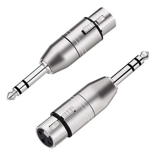 "Buy Tisino XLR Female to 1/4" TRS Adapter - Balanced 6.35mm Male Adapters (2 Pack) for Superior Audio Quality"