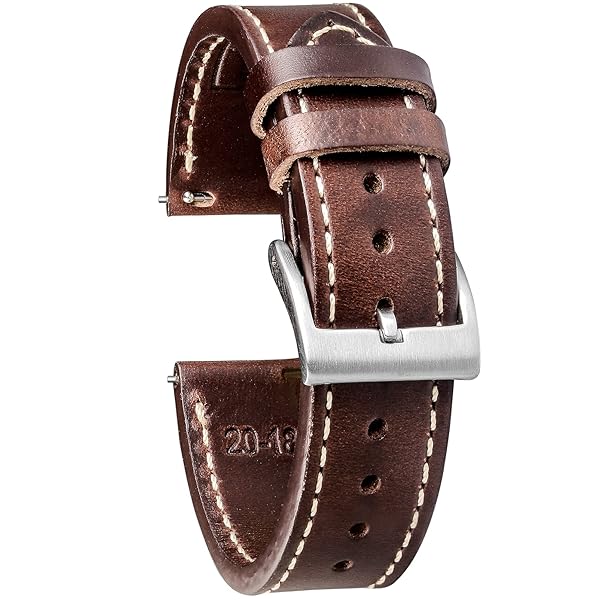 Torbollo 20mm Leather Watch Bands for Men Quick Release Handmade Vintage Replacement Strap