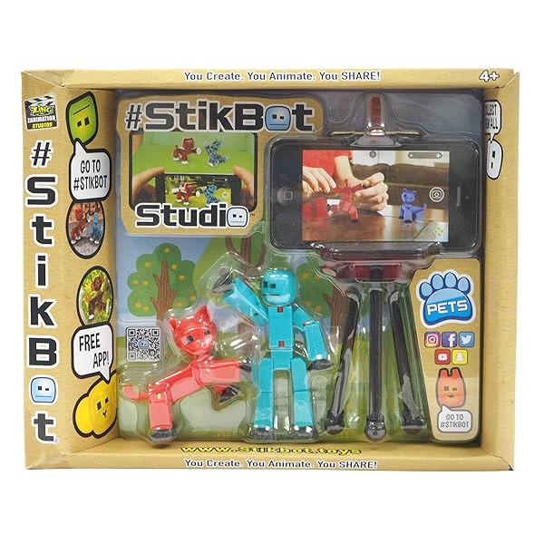 Buy Toy Shed TST615A Stikbot Studio Series 2 - 1 Stikbot, 1 Animal & Tripod in Multicolor - Image 4