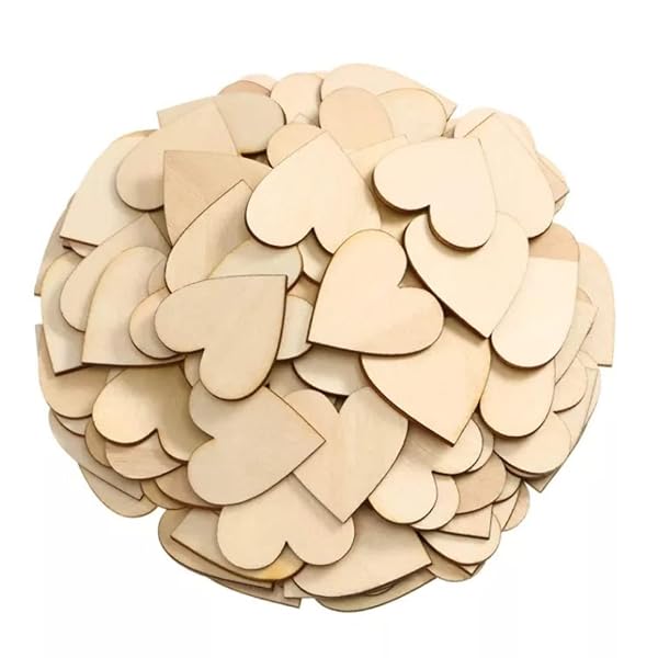 Unfinished Wooden Hearts for Crafts 100 Pcs 2 Inch Blank Wood Craft Kit for DIY Wedding Ornaments Christmas Party Embellishments - Image 6