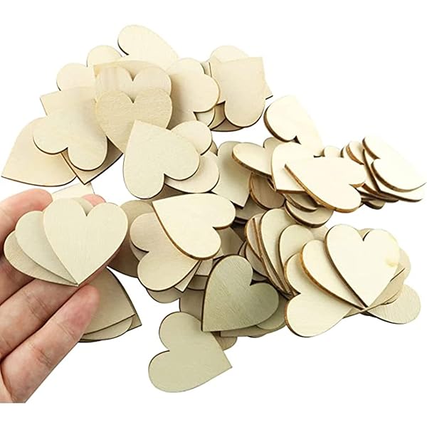 Unfinished Wooden Hearts for Crafts 100 Pcs 2 Inch Blank Wood Craft Kit for DIY Wedding Ornaments Christmas Party Embellishments - Image 8