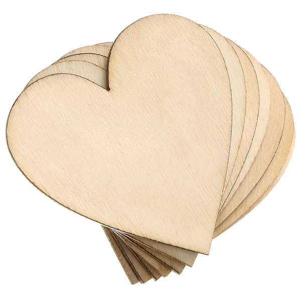 Unfinished Wooden Hearts for Crafts 100 Pcs 2 Inch Blank Wood Craft Kit for DIY Wedding Ornaments Christmas Party Embellishments