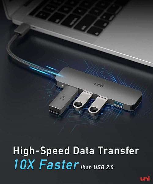 Uni USB C Hub: 4-Port Aluminum Multiport Adapter for MacBook Pro, iPad Pro, Dell & More - Slim Thunderbolt 3/4 Compatible - Image 6