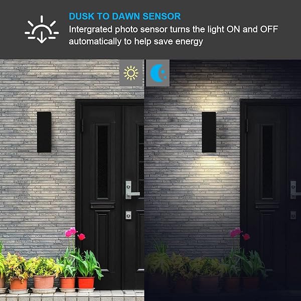 Up and Down Outdoor Wall Lights Dusk to Dawn Matte Black 2 Pack IP65 ETL Listed Sconces for Patio Garage Front Door - Image 7