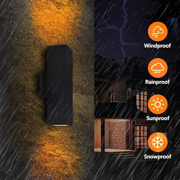 Up and Down Outdoor Wall Lights Dusk to Dawn Matte Black 2 Pack IP65 ETL Listed Sconces for Patio Garage Front Door - Image 10