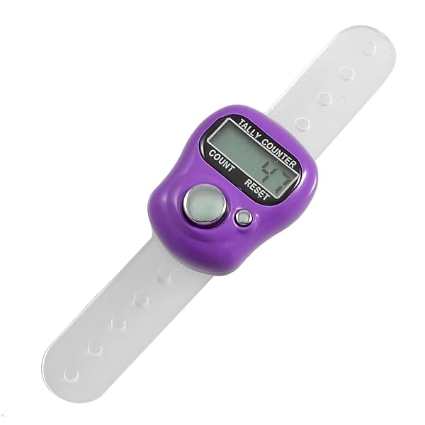 uxcell uxcell Purple 5-Digit LCD Finger Counter - Resettable Hand Tally for Accurate Counting