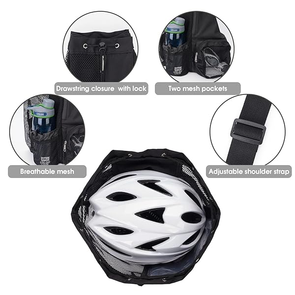 WANDF Swim Bag Mesh Drawstring Backpack with Wet Pocket for Swimming Gym and Workout Gear Black - Image 8