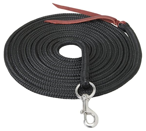 Weaver Leather Silvertip Lunge Line Black 1/2 Inch x 22 Feet Durable Horse Training Equipment