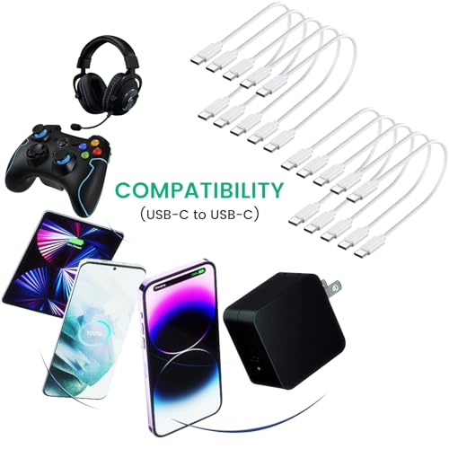 Weishan 10 Pack USB C Charger Cable 60W Fast Charge Type C Charging Cords 1ft Short Wires White - Image 4