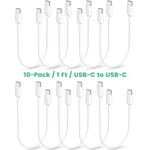 Weishan 10 Pack USB C Charger Cable 60W Fast Charge Type C Charging Cords 1ft Short Wires White - Image 8