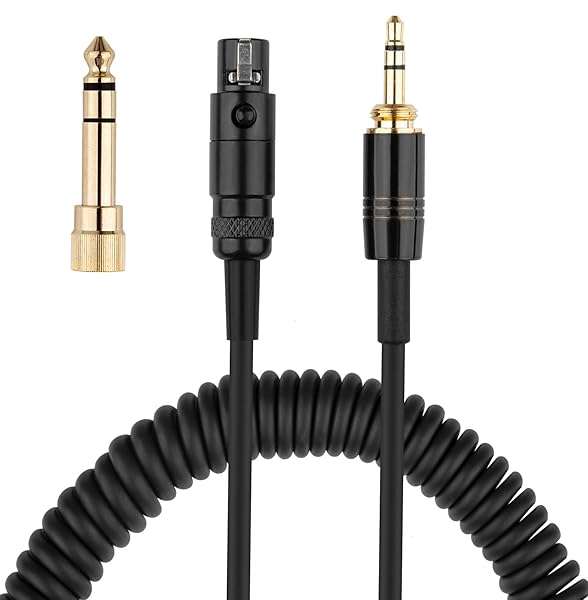 Replacement Coiled Aux Cable for AKG Q701, K712, K240 & More - Weishan K702 with 6.35mm Adapter - Image 3