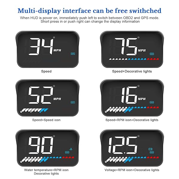 Wiiyii Car HUD M7: OBD/GPS Smart Display for Speed, RPM, Voltage & More - Universal Fit for All Cars - Image 6