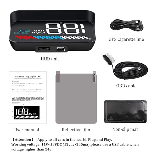 Wiiyii Car HUD M7: OBD/GPS Smart Display for Speed, RPM, Voltage & More - Universal Fit for All Cars - Image 11