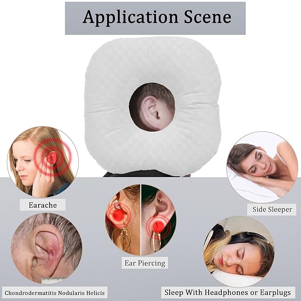 Wuronsa Ear Piercing Pillow for Side Sleepers with Ear Hole for Pain Relief and Comfort during Sleep - Image 4