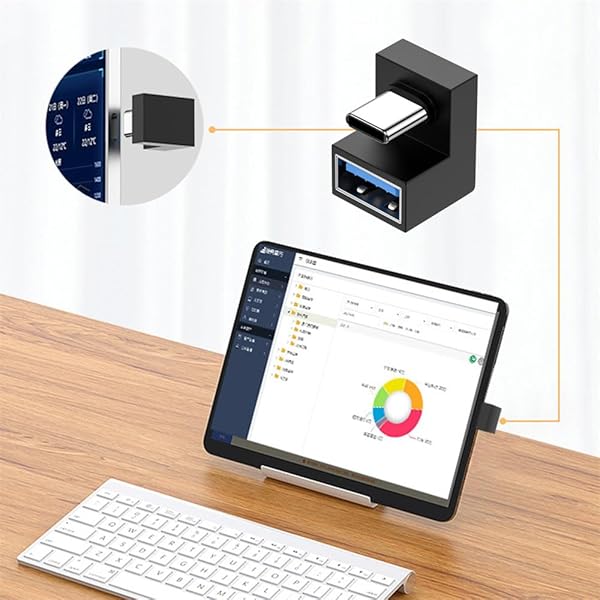 xiwai 180 Degree Up & Down Angled Type-C USB-C OTG to USB 3.0 Female Extension Adapter for Cell Phone & Tablet - Image 6