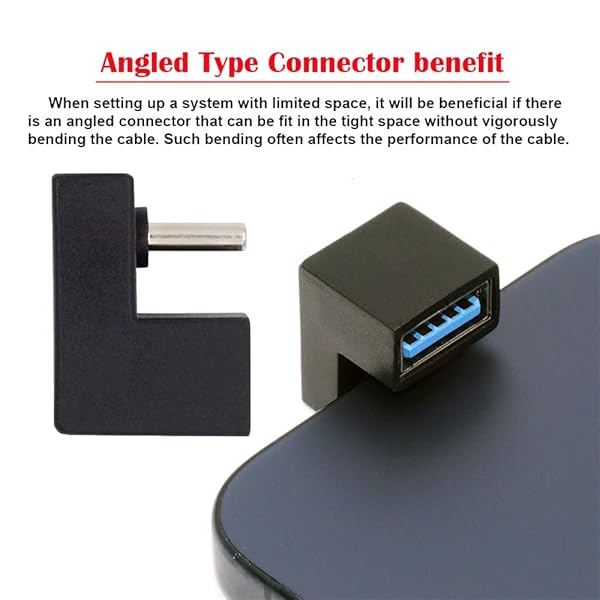 xiwai 180 Degree Up & Down Angled Type-C USB-C OTG to USB 3.0 Female Extension Adapter for Cell Phone & Tablet - Image 10