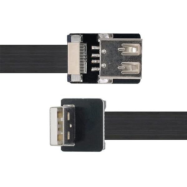Xiwai 2m Up Angled USB 2.0 Type A Male to Female Extension Flat Slim Cable for FPV Disk Scanner Printer - Image 3
