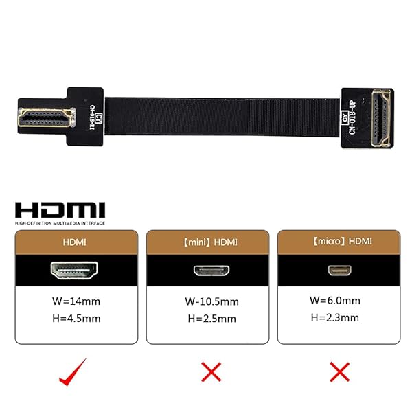 Xiwai 50cm Dual 90 Degree Right Up Angled HDMI Cable Male to Male for FPV HDTV Multicopter Aerial Photography - Image 7