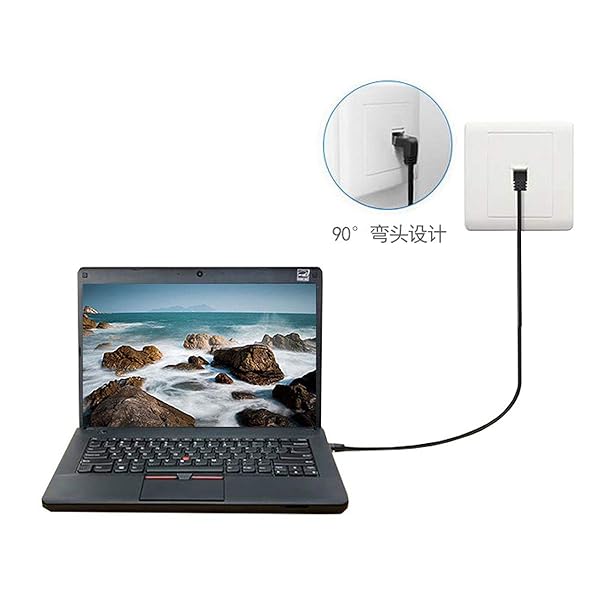 Xiwai Ultra Slim Cat6 Ethernet Cable 25cm RJ45 Left Right Angled Network Patch Cord for Laptop Router TV Box - Image 3