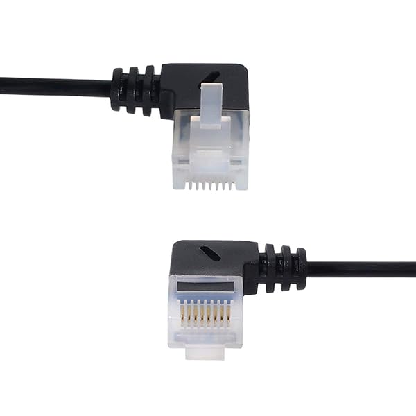Xiwai Ultra Slim Cat6 Ethernet Cable 25cm RJ45 Left Right Angled Network Patch Cord for Laptop Router TV Box - Image 2