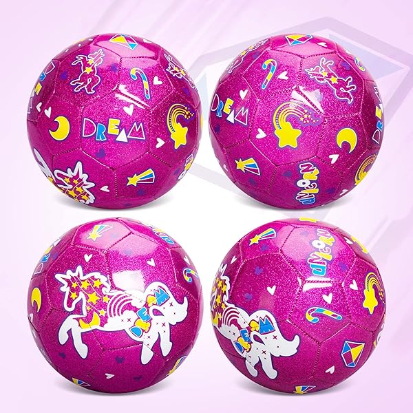 ZOOJOY Size 3 Pink Unicorn Soccer Ball for Kids with Pump Perfect Gift for Toddlers Ages 2 to 8 Indoor Outdoor Play - Image 6