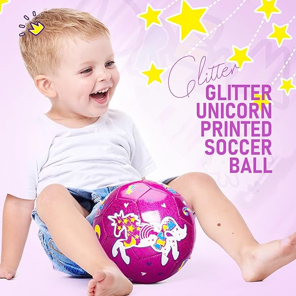 ZOOJOY Size 3 Pink Unicorn Soccer Ball for Kids with Pump Perfect Gift for Toddlers Ages 2 to 8 Indoor Outdoor Play - Image 7