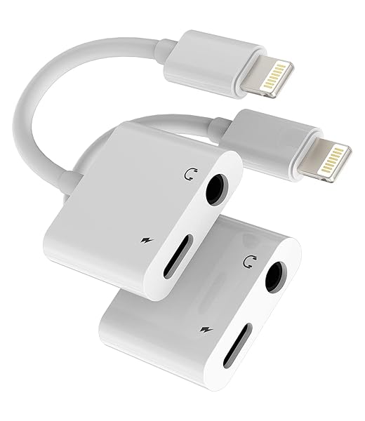zoyuzan Zoyuzan Headphone Adapter 2-Pack: Lightning to 3.5mm AUX & Charger Dongle for iPhone 11, 12 Pro, XS, XR, X, 8 & iPad