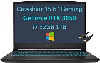 2022 MSI Crosshair 15 15.6" 144Hz (32GB RAM, 1TB PCIe SSD, Intel 8-Core i7-11800H (Beat Ryzen 7 5800H), RTX 3050), FHD 1080P Gaming Laptop, Webcam, RGB Backlit, IST Computers Cable, Windows 10 02