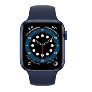 Apple Watch (Series 6) September 2020 44 mm - Aluminum Blue - Sport Band Deep Navy 01