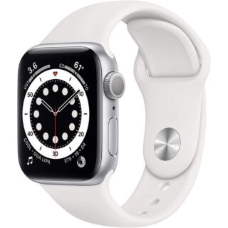 Apple Watch (Series 6) September 2020 44 mm - Aluminum Silver - Sport Band White 02