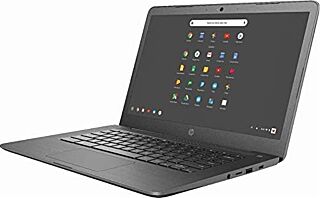 Newest HP 14-inch Chromebook HD Touchscreen Laptop PC (Intel Celeron N3350 up to 2.4GHz, 4GB RAM, 32GB Flash Memory, WiFi, HD Camera, Bluetooth, Up to 10 hrs Battery Life, Chrome OS , Black ) (Renewed 01