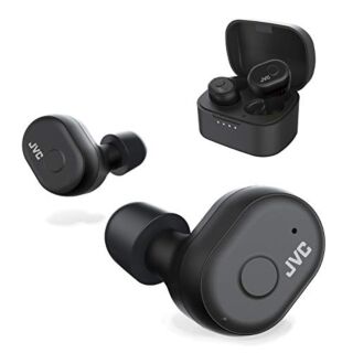 JVC Truly Wireless Earbuds Headphones, Bluetooth 5.0, Water Resistance(Ipx5), Long Battery Life (4+10 Hours), Secure and Comfort Fit with Memory Foam Earpieces - HAA10TB (Black) 02