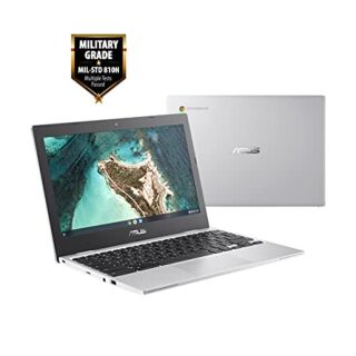ASUS Chromebook CX1, 11.6" HD NanoEdge Display, Intel Celeron N3350 Processor, 32GB eMMC,  4GB RAM, Spill-resistant Keyboard, Chrome OS, Transparent Silver, CX1100CNA-AS42 02