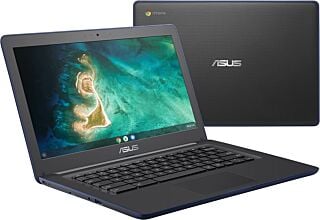 ASUS Chromebook C403 Rugged & Spill Resistant Laptop, 14.0" HD, Intel Celeron N3350 Processor, 4GB RAM, 32GB eMMC 810G Durability, Dark Blue, Chrome OS, C403NA-WS42-BL (Renewed) 01