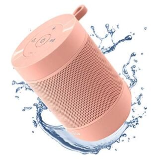 Portable Bluetooth Speaker, COMISO Bluetooth Wireless Mini Pocket Speaker, 360 HD Surround Sound & Rich Stereo Bass, 12H Playtime, IPX5 Waterproof for Travel, Outdoors, Home and Party (Pink) 01