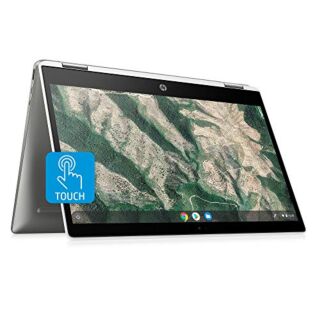 HP Chromebook x360 14-inch HD Touchscreen Laptop, Intel Celeron N4000, 4 GB RAM, 32 GB eMMC, Chrome (14b-ca0010nr, Ceramic White/Mineral Silver) 01