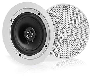 Pyle 5.25” Pair Bluetooth Flush Mount In-wall In-ceiling 2-Way Speaker System Quick Connections Changeable Round/Square Grill Polypropylene Cone & Polymer Tweeter Stereo Sound 150 Watt (PDICBT552RD) 02