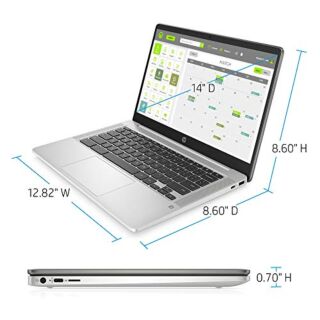 HP Chromebook 14-inch HD Laptop, Intel Celeron N4000, 4 GB RAM, 32 GB eMMC, Chrome (14a-na0010nr, Mineral Silver) 01